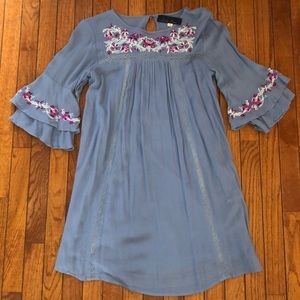 Blue long sleeve dress